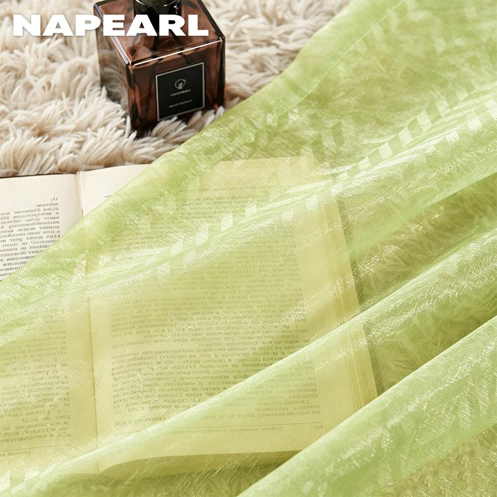 1PC NAPEARL Minimalist Filter Jacquard Sheer Curtain, Fresh and Versatile Transparent Curtains for Bedroom Living Room Home Decor