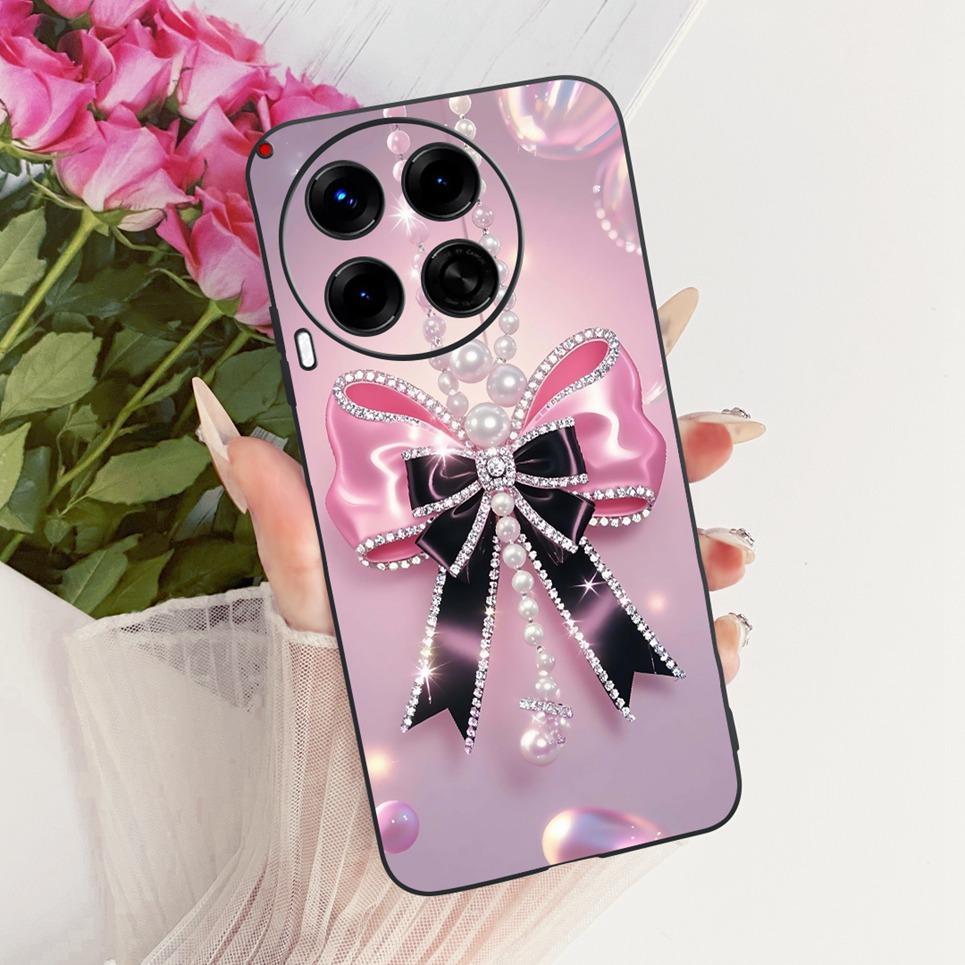Luxury Flower Butterfly Bow Pattern Casing For Tecno Camon 30 30s Pro 30 Premier Back Cover Clear Soft Silicone Phone Case