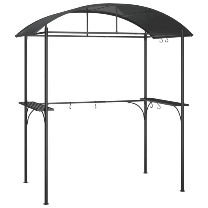 VidaXL Gazebo BBQ et étagères latérales anthracite 220x115x230cm acier 360138