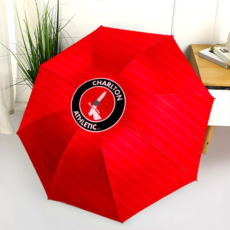 Charlton Athletic FC  pattern, automatic folding umbrella, portable and foldable design, 8 ribs, a Christmas or birthday gift.