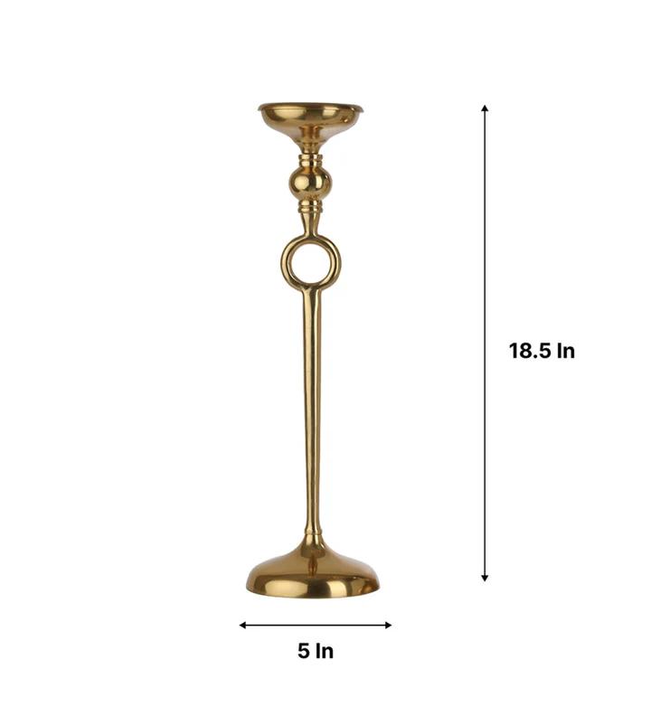 Ajna Large Gold Pillar Candle Holder 13 x 10 x 47 cm