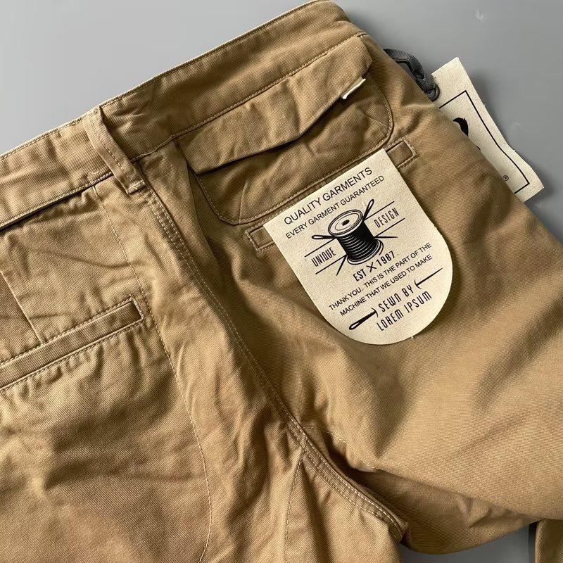 Men's Plus Size Loose Fit Pure Cotton Cargo Pants with Big Pockets - Straight Leg Casual Long Pants
