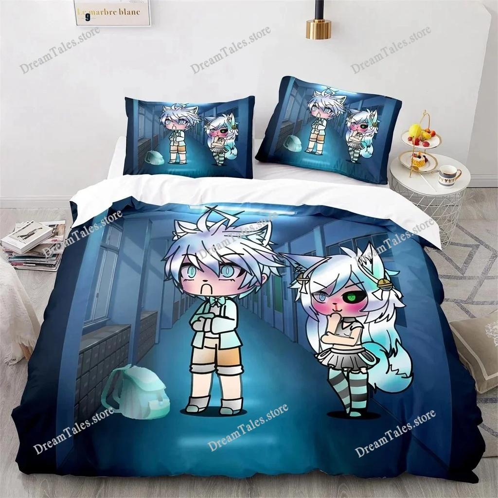 Постельное белье Gacha Life Односпальное Двуспальное Полный Размер Queen King Размер Комплект Постельного Белья для Спальни Взрослого Ребенка Комплекты С Пододеяльником 3D Печать Игровой Комплект Постельного Белья