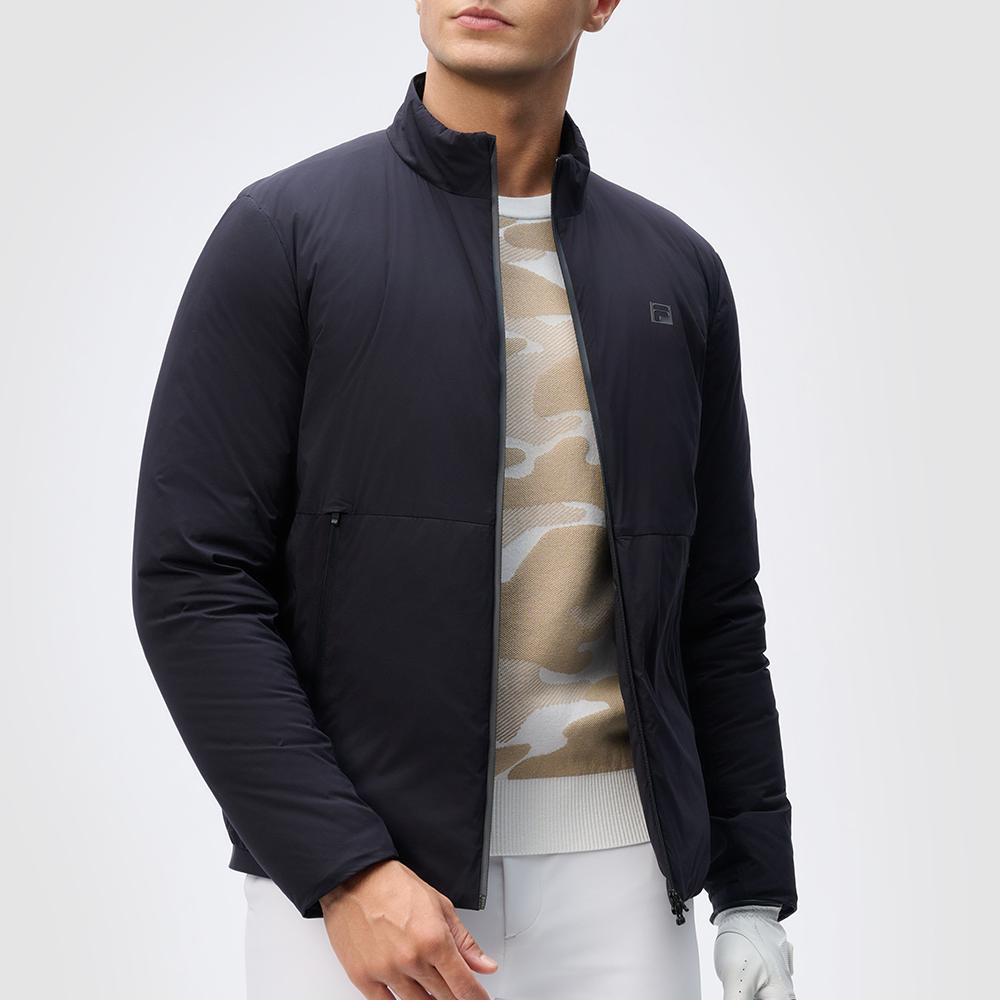 Fila Golf Series Comfortable Zip Warm Long Sleeve Down Jacket Men Outerwear Legendary-Blue A11M445916F-NV