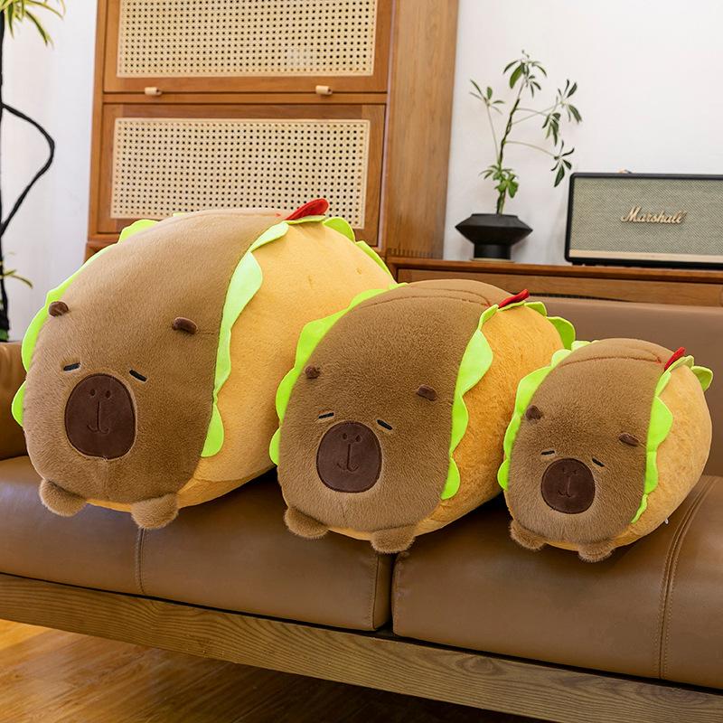 Internet Celebrity Hot Dog Capybara Throw Pillow Kapibara Throw Pillow Capybara Hot Dog Plush Doll Gift Office Bedroom Pillow
