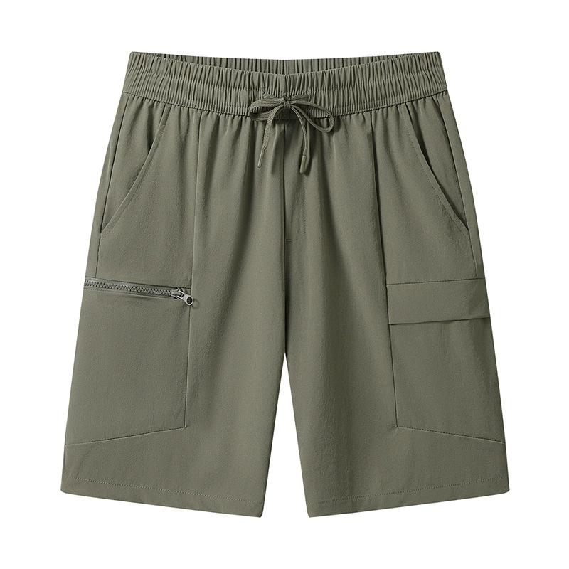 Work Shorts Men's Summer Ice Silk Loose Straight Leg Sports Pants Men's Plus Size Casual Five Quarter Pants