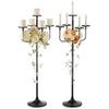 Romadedi Glass for Candlestick - 2 Pcs Clear Small Tapered Candle Holder Dec