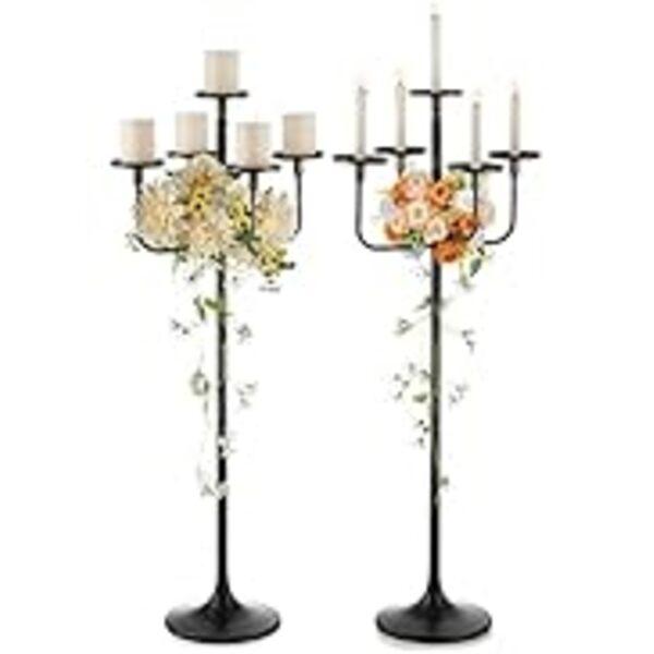 Romadedi Glass for Candlestick - 2 Pcs Clear Small Tapered Candle Holder Dec