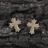 Cross Earrings Summer Premium Light Luxury Full Diamond Hip Hop Ear Jewelry