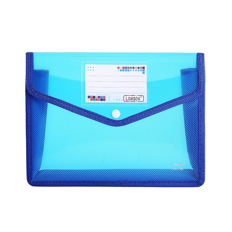 Colorful File Folder with Label Pocket Horizontal Snap Button Portable Examination Paper Document File Organizer Bag School Supplies