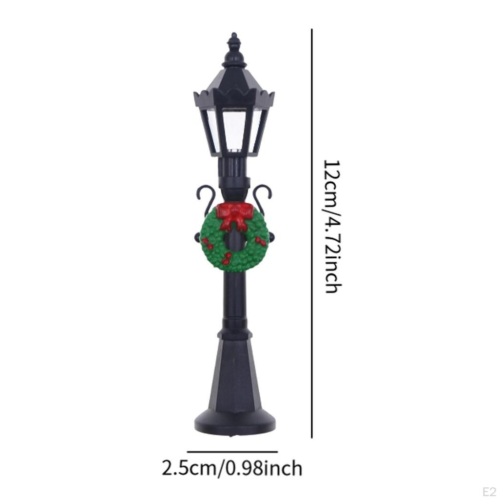 Mini Street Lamp Post Model Miniature Scenery Holiday Decor Fairy Garden Sculpture