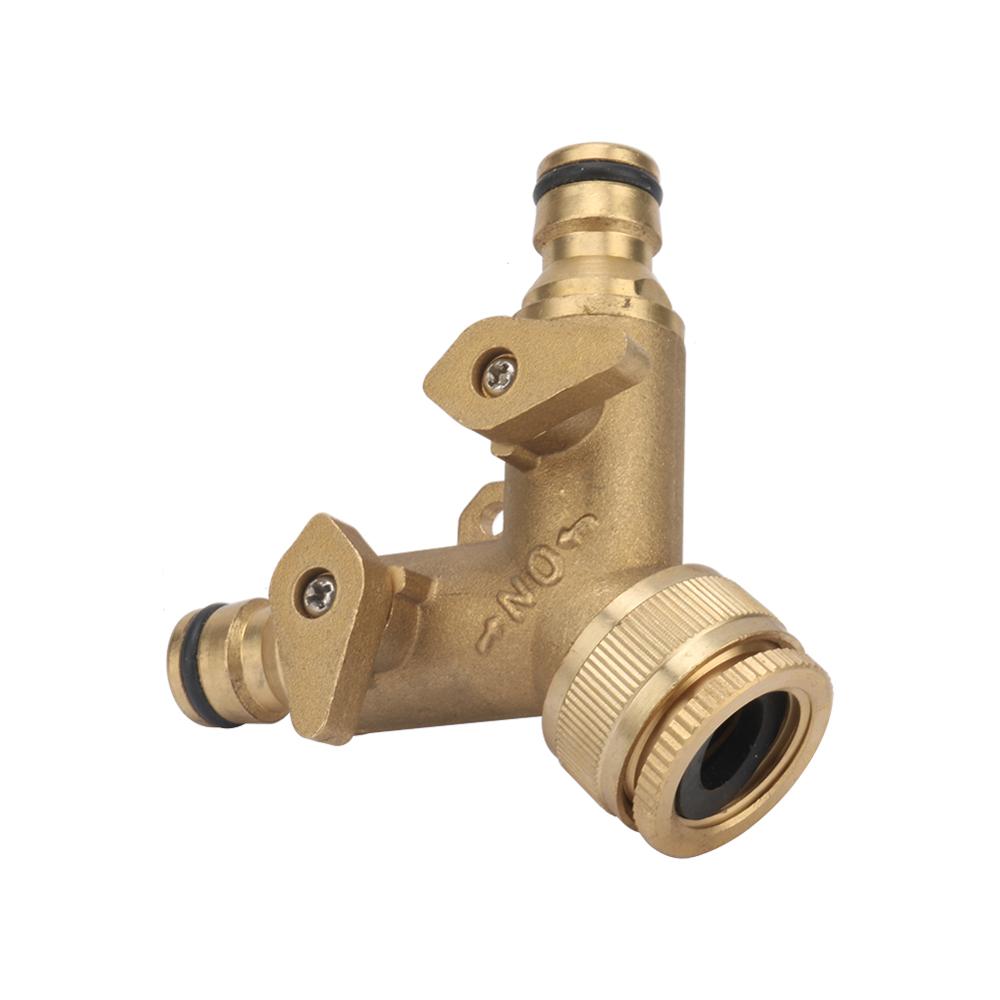 Brass 1/2" To 3/4" Female Thread Y Shape Ball Valve Two Way Water Splitter Garden Tap Quick Connector Irrigation Valve 1Pc