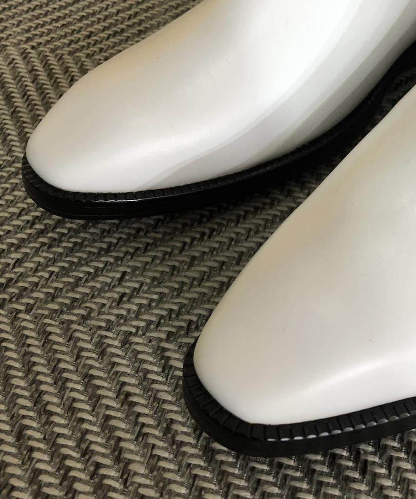 Joenshoe Reel Banding Chelsea Boots White