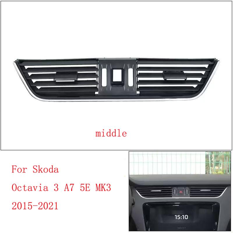 Octavia Car Front Center Dashboard Left Right Middle AC Vent Grille Air Vent Panel Cover For Skoda 2015- 5E0820951D