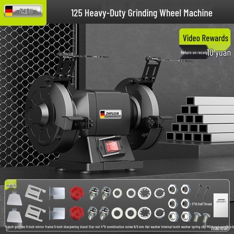 

Compact Electric Desktop Grinder with Protective Cover - Ideal for Home and Industrial Use