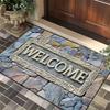 3D Vintage Stone Texture Welcome Doormat Collection Anti-Slip Entrance Rug With Artistic Embossed Design For Home Decor
