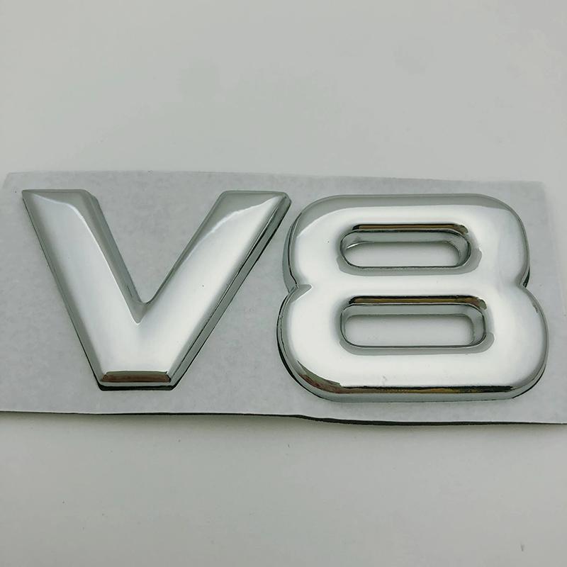 3D Metal V6 V8 Logo Letter Car Wing Fender Rear Trunk Emblem Badge Decal Body Stickers Styling For Toyota Highlander Accessories