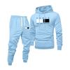 Men's Printed Hooded Sweatshirt And Sweatpants Casual Sports Suit