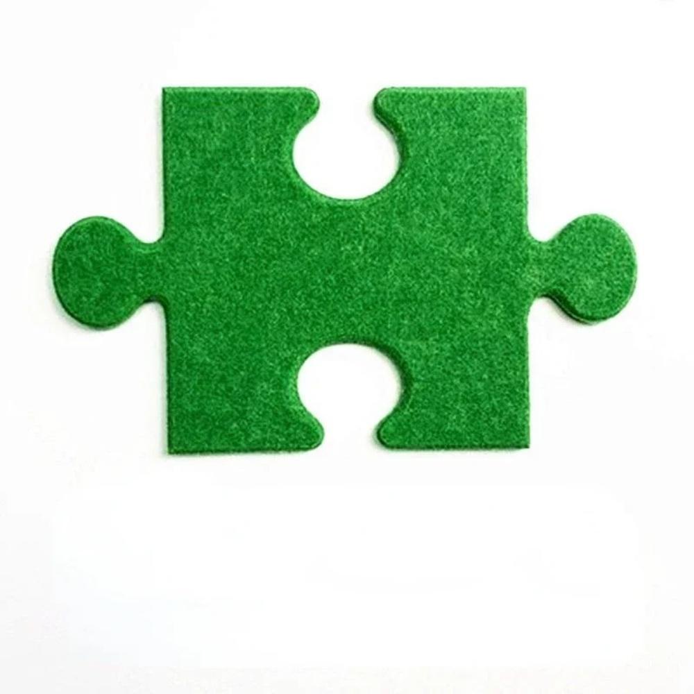 

1pc Felt Board Bulletin Puzzles Office Cork Jigsaw Easy Install Shape Photo Wall Tiles Decorative Wall Stickers for DIY зелёный