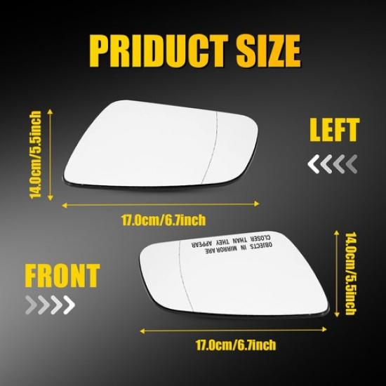 Driver Passenger Mirror Side Glass Heated Fits Mercedes C230 C250 C300 C350 C63