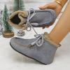 Autumn and Winter Lace-up Light Casual High-top Short Boots Flat-soled Doudou Shoes Soft-soled Trendy Women's Shoes