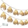 Handmade Ghost String Lights 10 LED Battery Operated Ghost Pumpkin String Light for Home Indoor Outdoor Halloween Party Decor