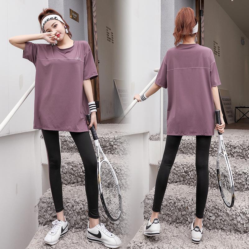 Plus Size Sporty Yoga Three-Piece Set - Breathable, Loose-Fit, Quick-Dry Short Sleeve Fitness Wear for Spring/Summer