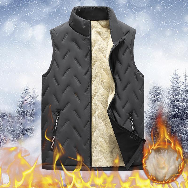 Vest Men's Autumn and Winter New Loose Velvet Thickened Warm Lamb Velvet Vest Outdoor Fashion Vest Jacket