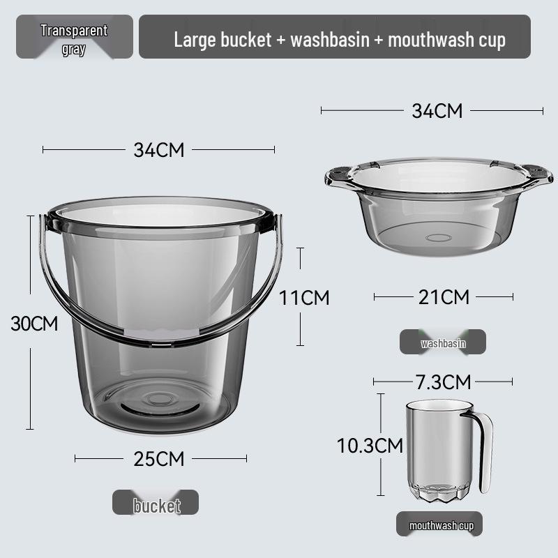 Förtjockad Transparent Plasttunna med Lock: Hushållsvattenförvaring, Tvätt- och Studentrums-användning