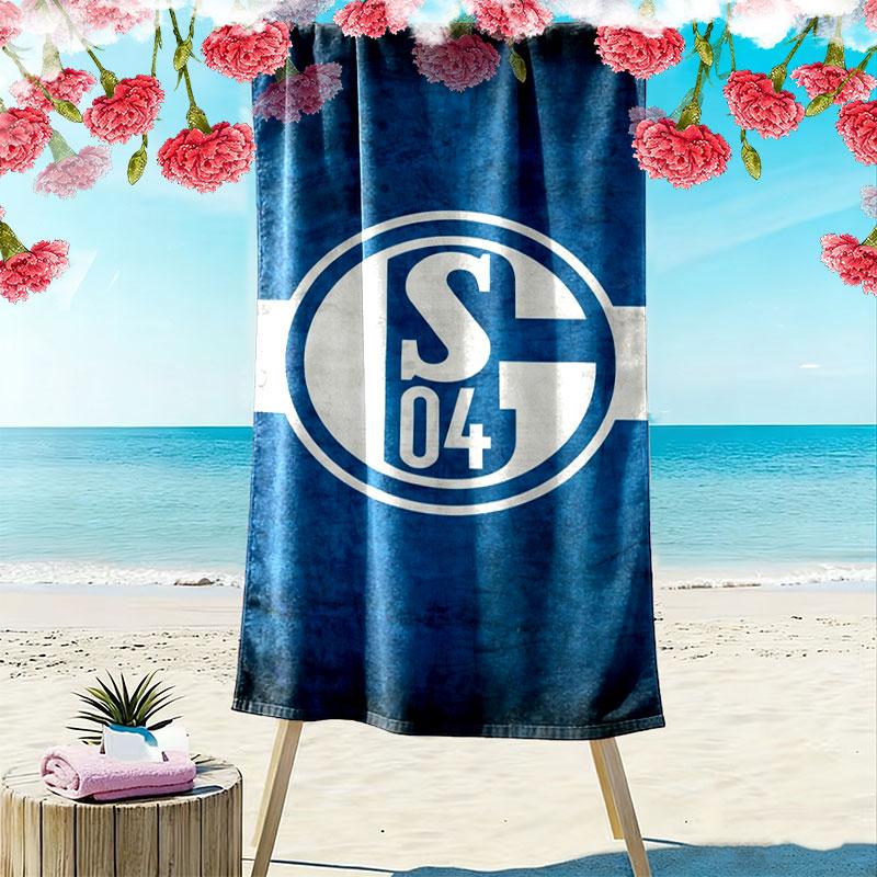 Asciugamano da Spiaggia Stampato FC Schalke 04, Asciugamano Grande Morbido ad Asciugatura Rapida per Spiaggia Campeggio Nuoto
