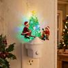 Kleine Wand-Nachtlampe Weihnachten Stecker-LED-Nachtlicht Harz Leuchtender Baum mit Rentier für Kinder für Schlafzimmer für Schlafzimmer