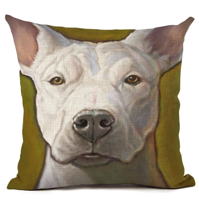New Cartoon Cotton Linen Cute Dog Printing Pillow Case Home Decorative Pillowcase Cover