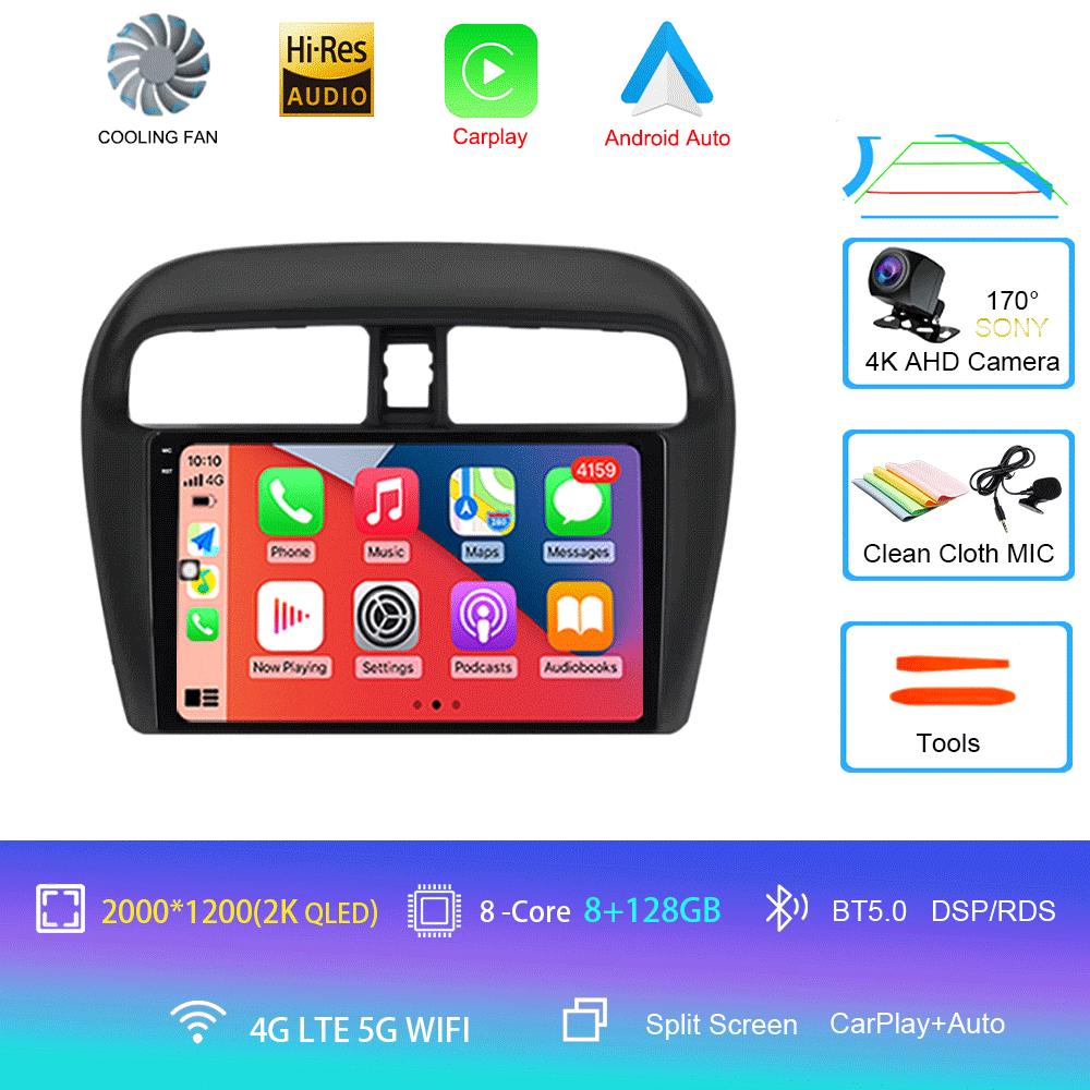 Android14 Car Radio For Mitsubishi Mirage Attrage 2012 - 2018 Multimedia Video Player Stereo GPS Navigation 5G WIFI DSP Carplay