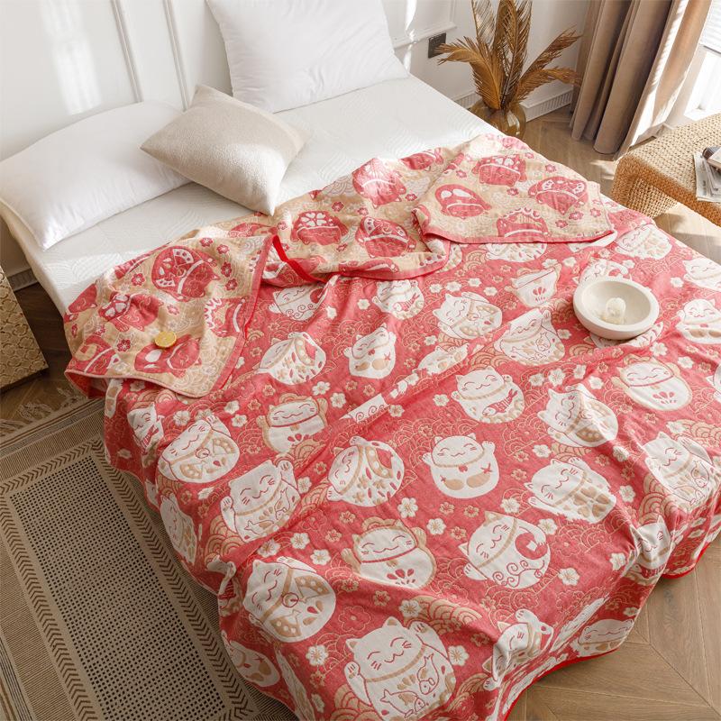 New Washed Cotton Four Layer Gauze Towel, Summer Cool Blanket, Nap Air Conditioning Blanket, Leisure Blanket, Sofa Cover Cloth
