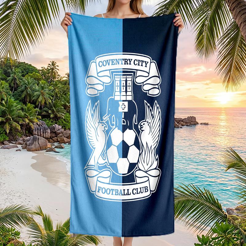 Asciugamano da Spiaggia Coventry City Football Morbido Microfibra Asciugamano Estivo Asciugatura Rapida Assorbente per Spiaggia Piscina Viaggio