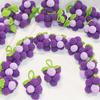 2pcs Handmade Crochet Grape Keychain - Purple Knitted Hanging Decoration with Green Leaves, Artifical Crocheted Fruits