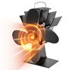 COMBIUBIU Wood Stove Fan 4 Fireplace Fan For Wood Burning Stove,Heat Powered Stove Fan Komin Log Wood Stove Accessories,Silent Circulating Warm