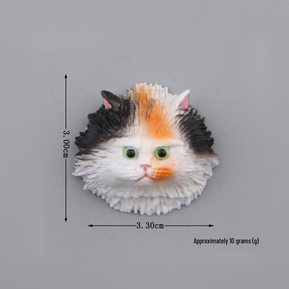 Cute Cat Head Magnetic Refrigerator Stickers - 6 Warm Colors, Japanese/Korean Inspired, Iron-Absorbing Magnets