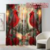 Set Of 2 Curtains Cardinal Bird Christmas Winter Red Chic Window Treatment Durable Polyester Outdoor Made