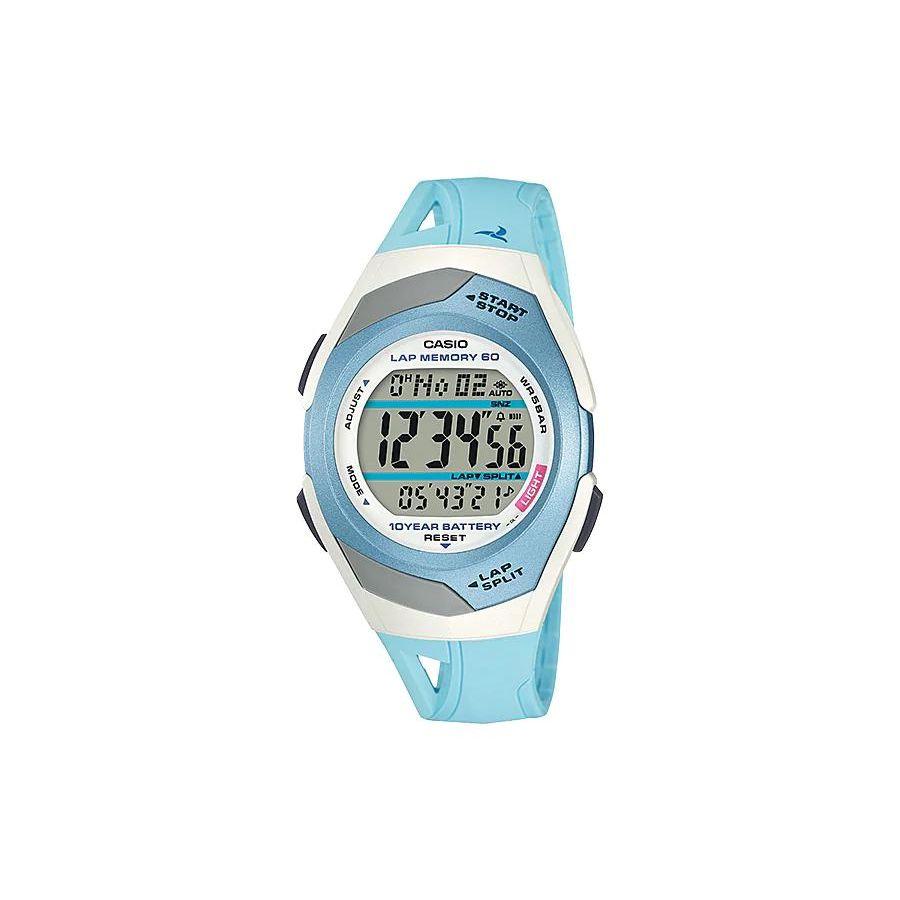 Casio 50M Waterproof Quartz Movement Resin Strap Watch Women watches Green STR-300J-2CJH Blue Strap