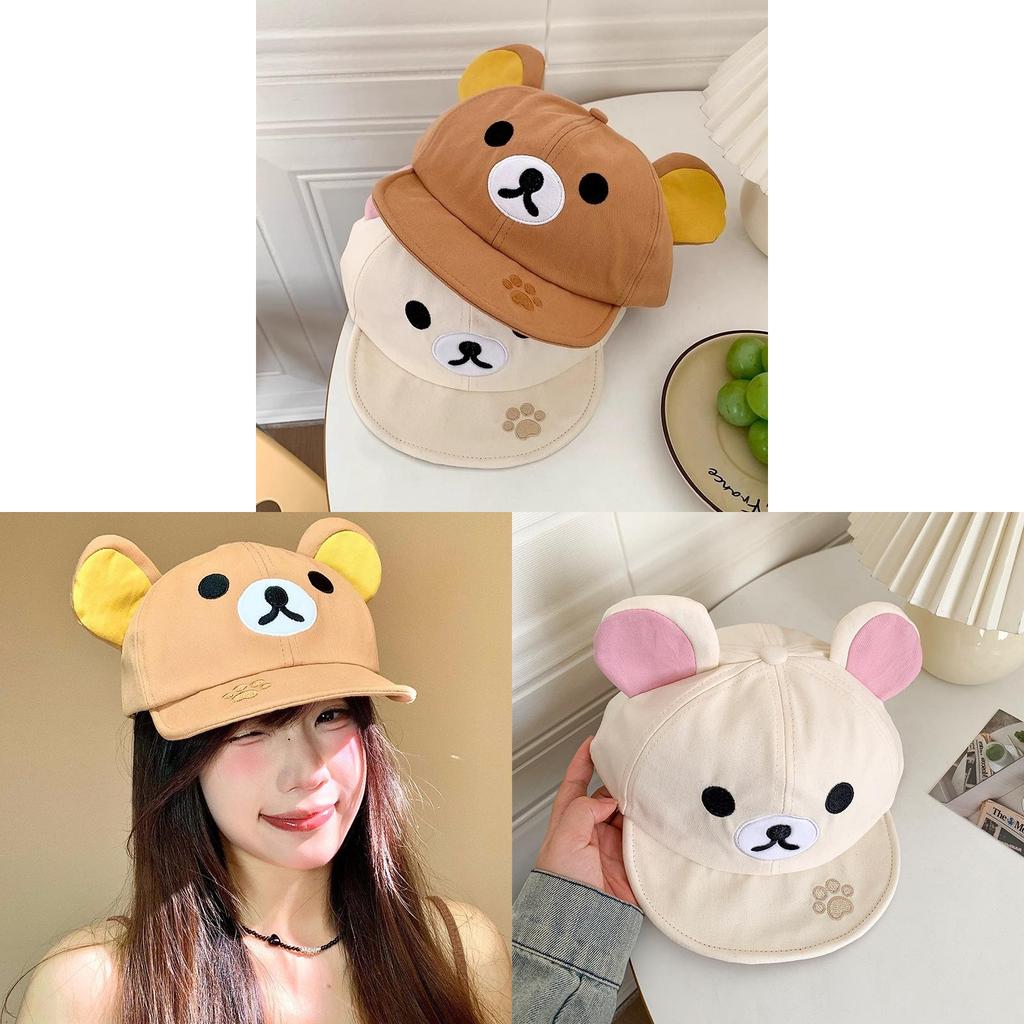 Cotton Cartoon Bear Unisex Baseball Cap With Embroidery For Summer Outdoor Activities