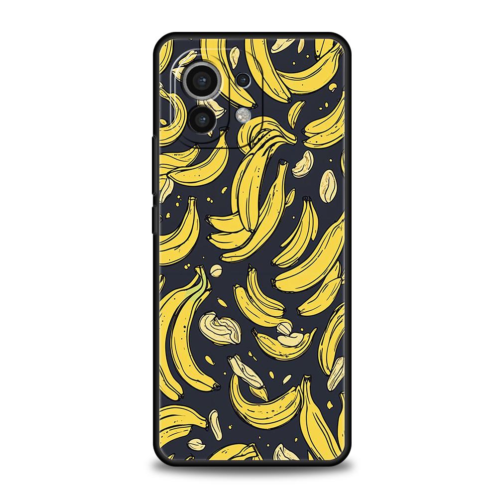 Funny Bite Apple Banana Phone Case Cover for Xiaomi Mi 17 15 14 13 12 11 Ultra 15T 14T 13T 12T 11T Pro Lite Shockproof Soft TPU