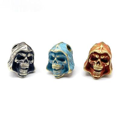 Brass Death Skeleton Head Handmade Knife Beads Lanyard Pendants Jewelry Outdoor EDC Hangings DIY Paracord Keychains Accessories