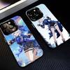 G-Genshin roztomilý F-Furina I-Impact-fgi Pouzdro na telefon Pro iPhone 17,16,15,14,13,12,11 Plus,Pro Max,XS,Barevný stříbrný černý kryt