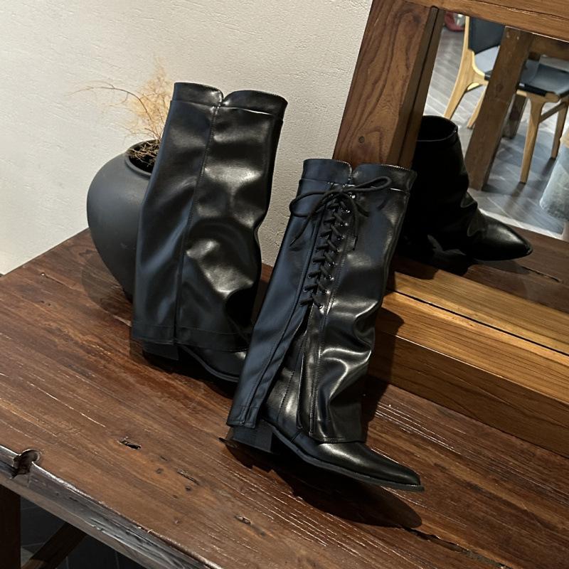 But knee boots women s 2025 new autumn and winter boots European and American pointed boots high heels high fashion women s boots 35