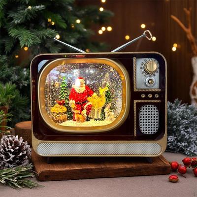 Christmas Lantern Music Box Snow Globe Lamp Decoration with USB Connection, Luminous