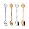 100Pcs Stainless Steel Spoon & Fork Cutlery Set Dishwasher Safe Tableware For Kitchen Food Server Gold Spoons