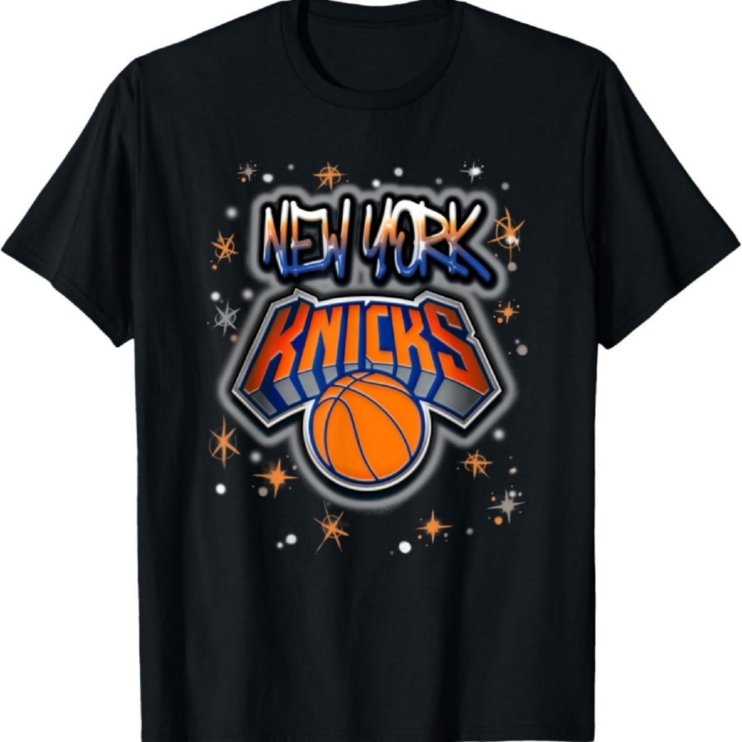 Футболка с аэрографическим логотипом NBA New York Knicks S чёрный