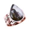Natural Bloodstone Gemstone 925 Solid Silver Jewelry Two Tone Ring Size 7US G4k33
