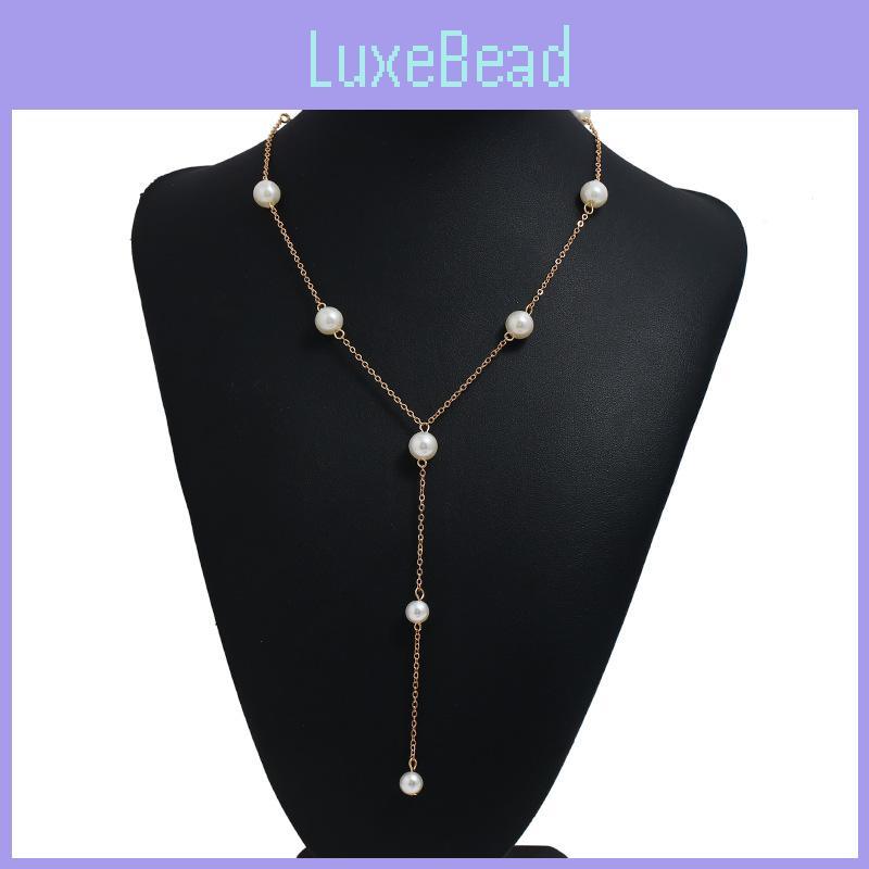 Pearl Pendant Necklace For Women With Alloy Material And Water Wave Chain For Wedding And Formal Events